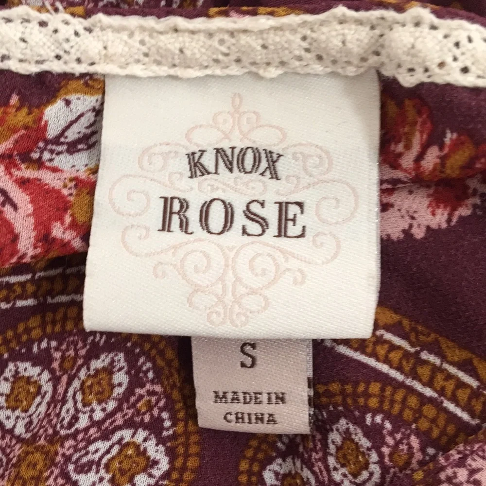 Knox Rose Boho Peasant Top with Tassels Small - Picture 7 of 9